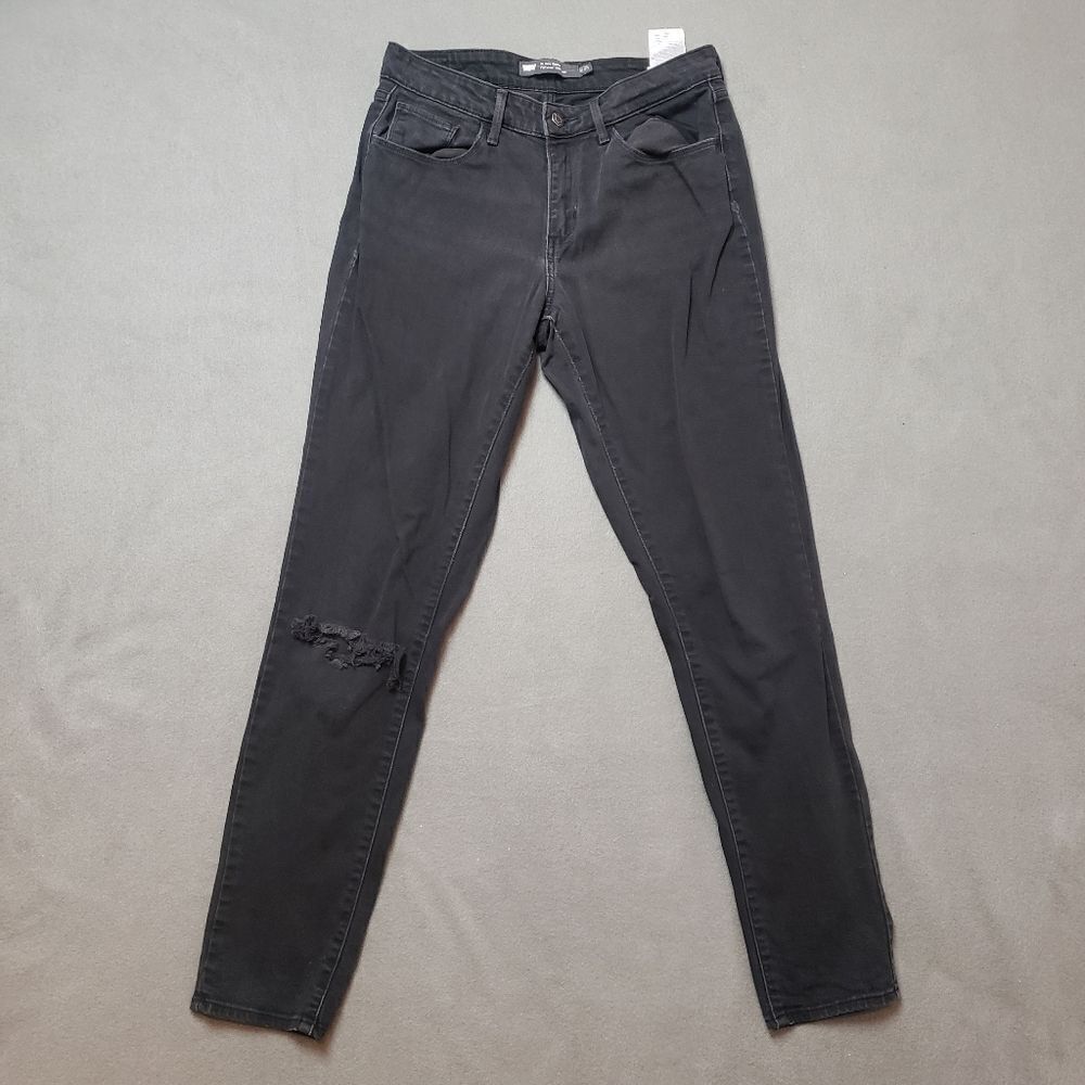 Levi's - Hi Rise Skinny Jeans, Size 28 | Soft Black | PC9-19970-0083 distressed